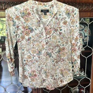 Karen Kane paisley floral top. 3/4 sleeves and good fabric for hot fall days.